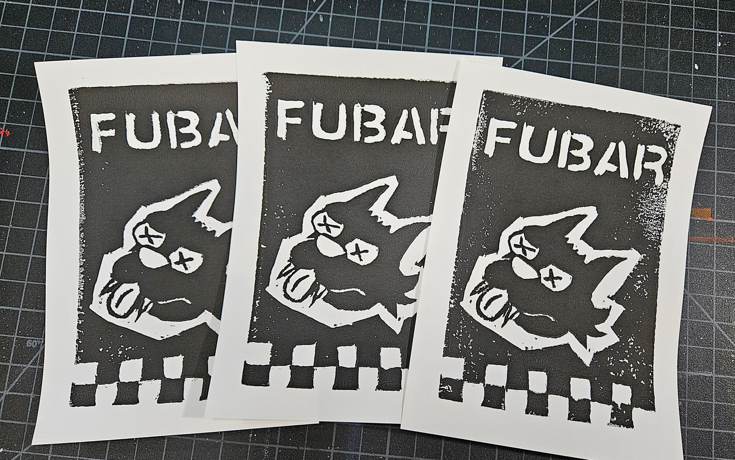 FUBAR 5x7  Block Print