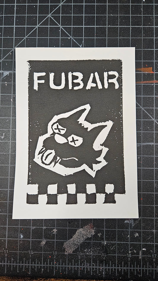 FUBAR 5x7  Block Print