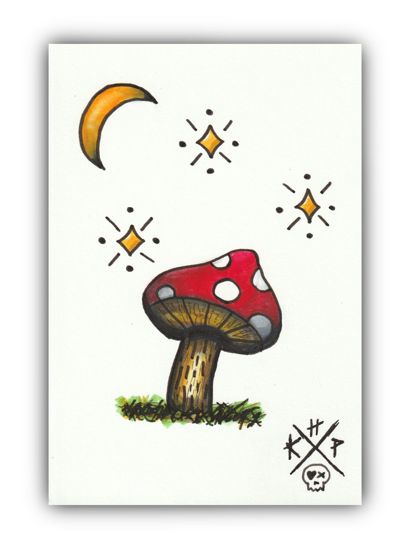 "Celestial Shroom" 4x6 Original