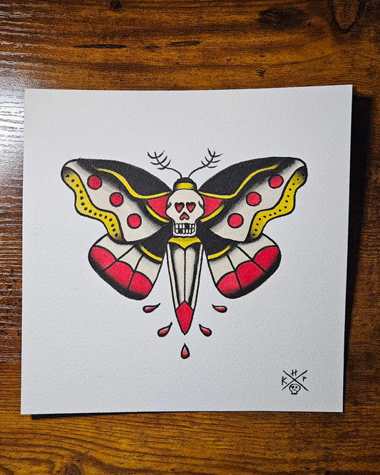 Death's Head Moth Original (8x8in)