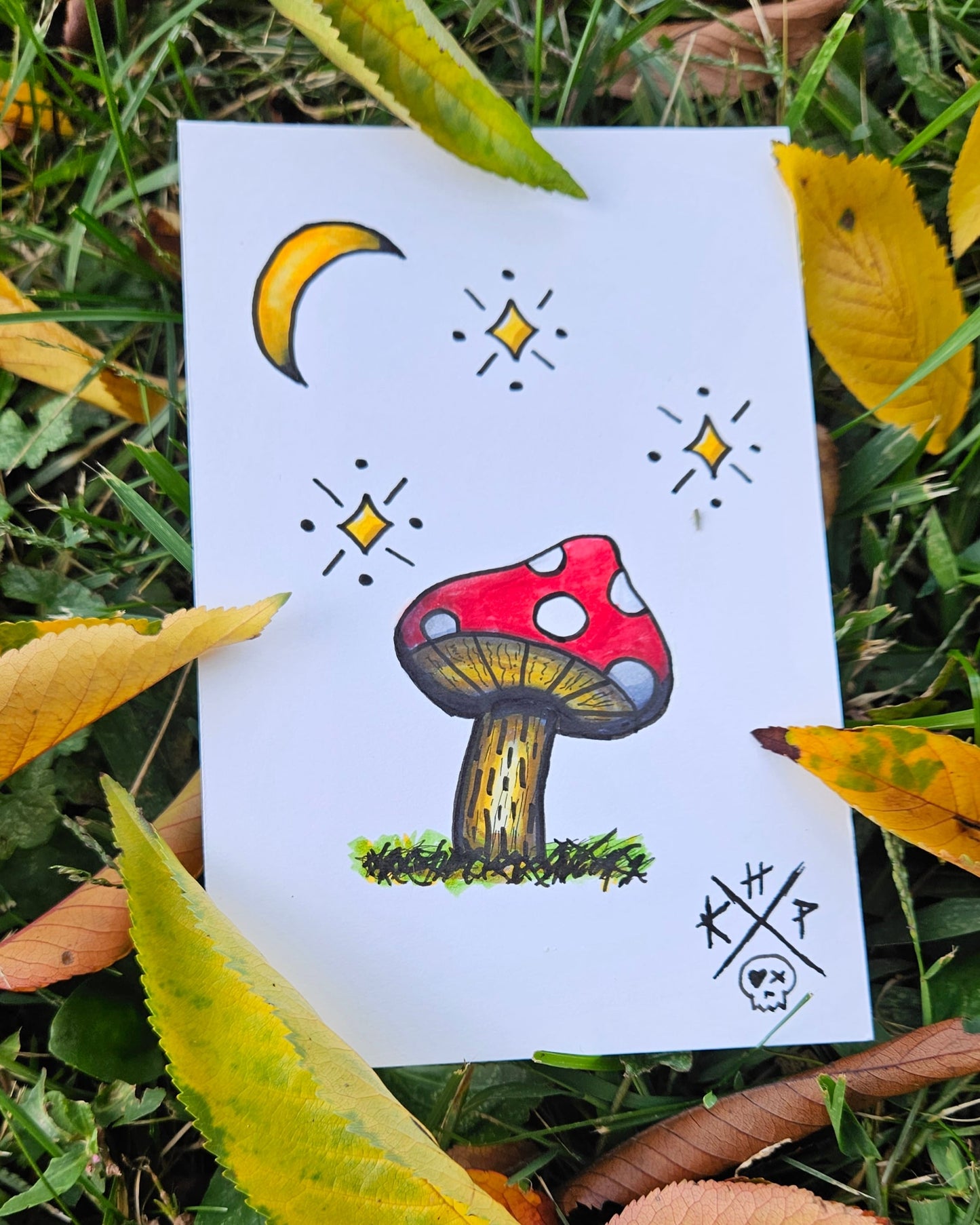 "Celestial Shroom" 4x6 Original